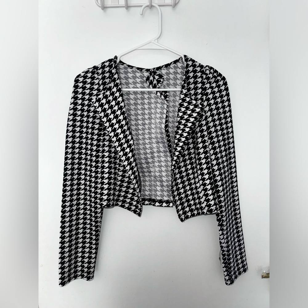 Houndstooth print cardigan